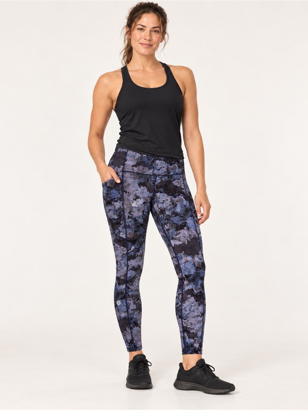 Lululemon Speed Tight IV Dandy Digie Porcelaine Black Leggings Size 6